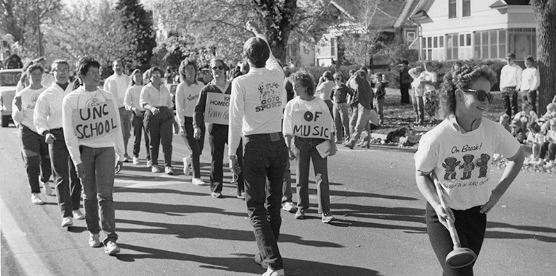 A homecoming parade in 1980