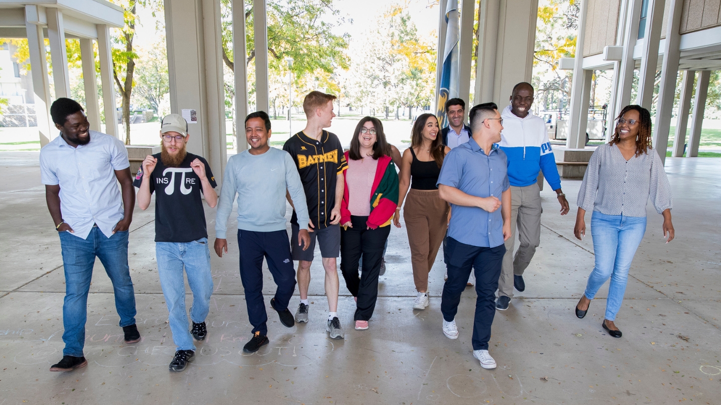 Students walking through McKee Hall Breezeway