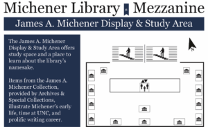 Map of mezzanine level of Michener Library