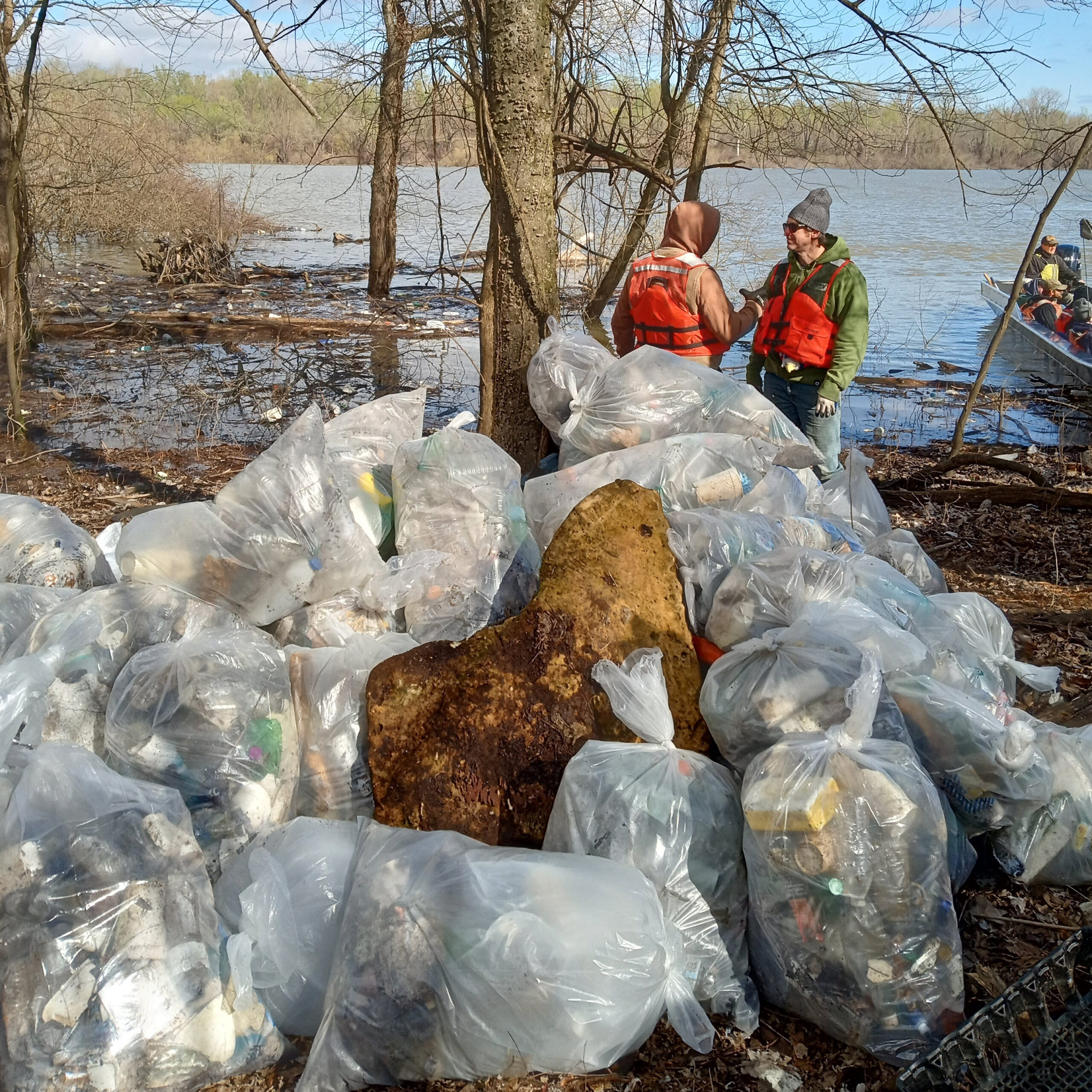Trash UNC students collected from the Mississippi River during Spring Break