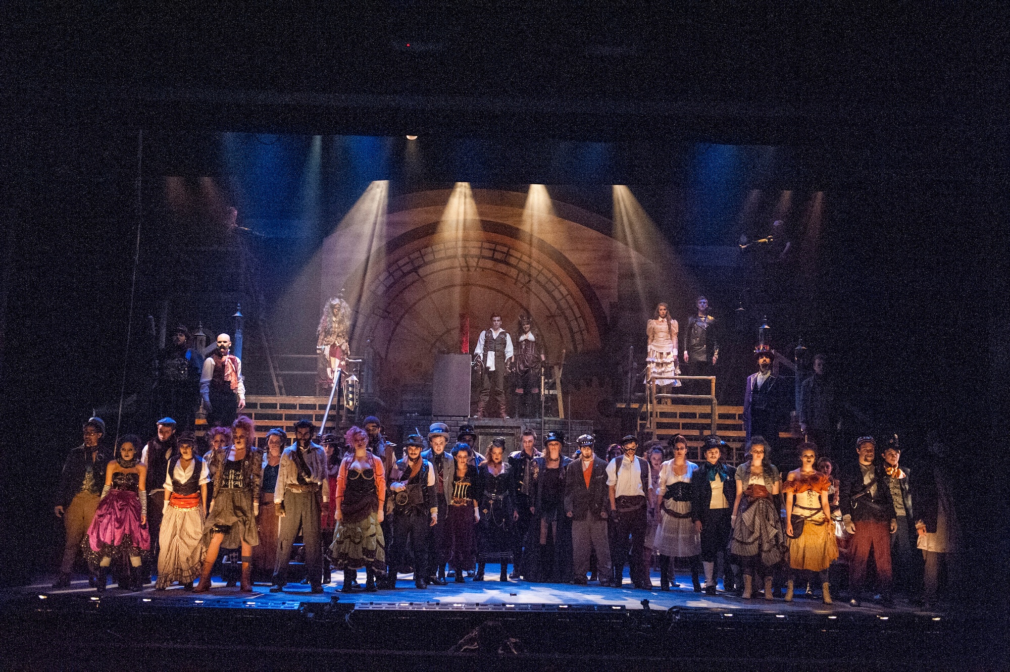 The cast and set of UNC's production of the musical Sweeney Todd.