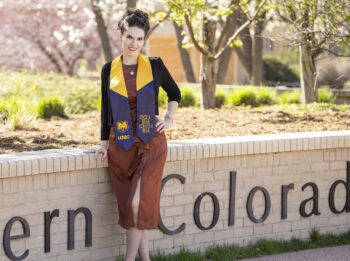 College student standing