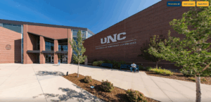 Photo of UNC's Campus Commons from the start of the virtual tour