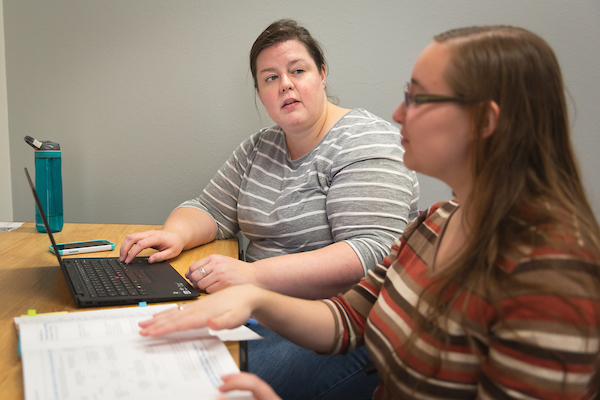 a consultant and a student working together