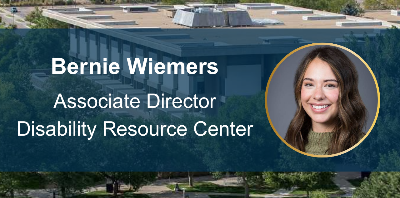 A graphic with Bernie Wiemers photo and her name next to it