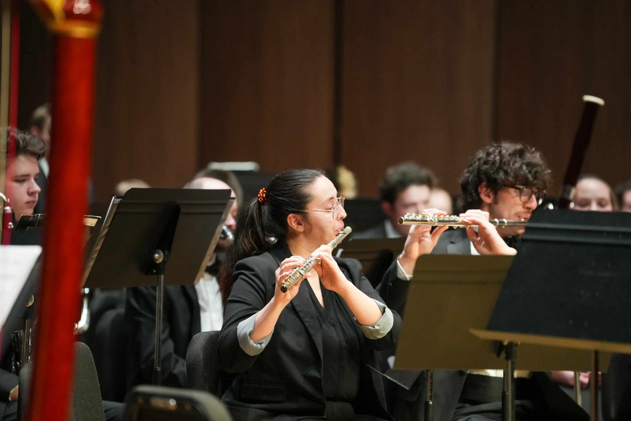 Flute players in UNC Wind Ensemble.