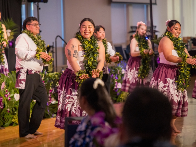 Hula dancers perform at the annual luau, 2026