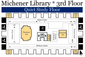 Map of Michener Library third floor