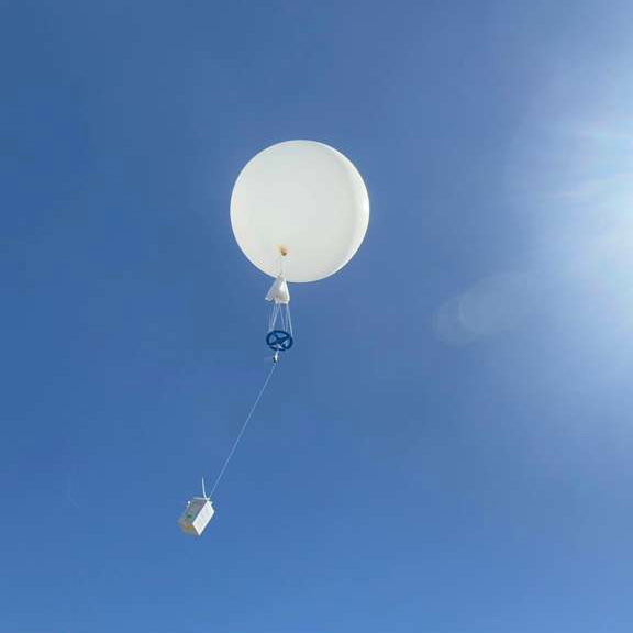 A weather balloon in the sky