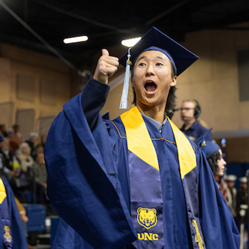 student at graduation