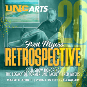 Fred Myers exhibition graphic.