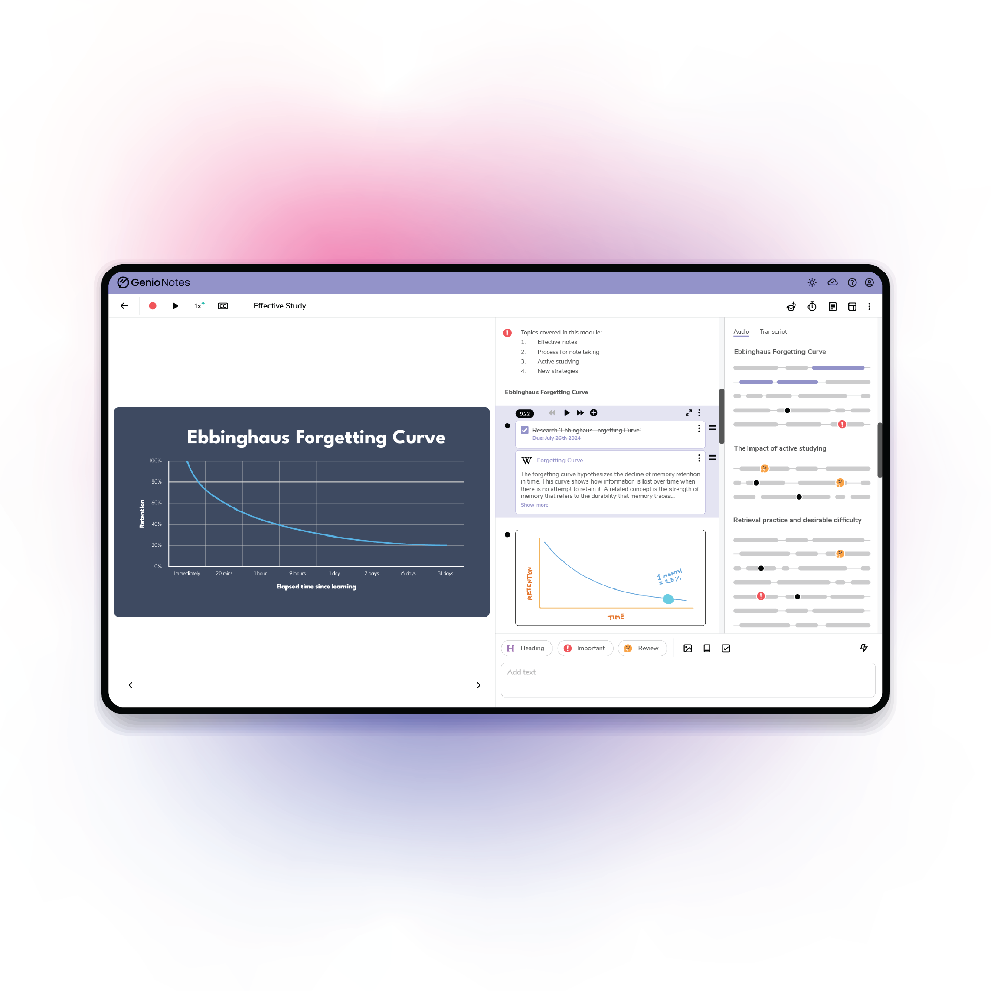 Genio Notes Recording Page