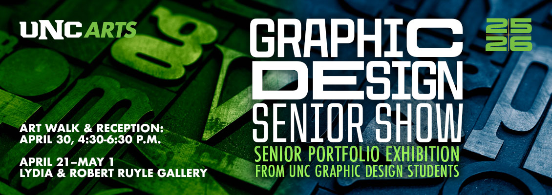 Graphic design senior show photo.