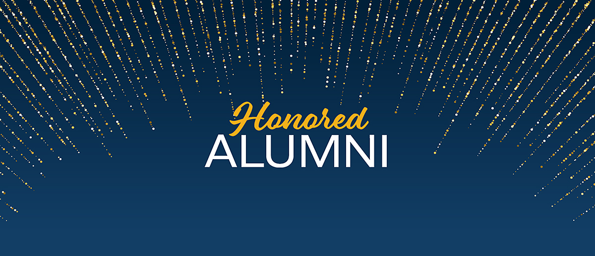 Banner for Honored Alumni Event.
