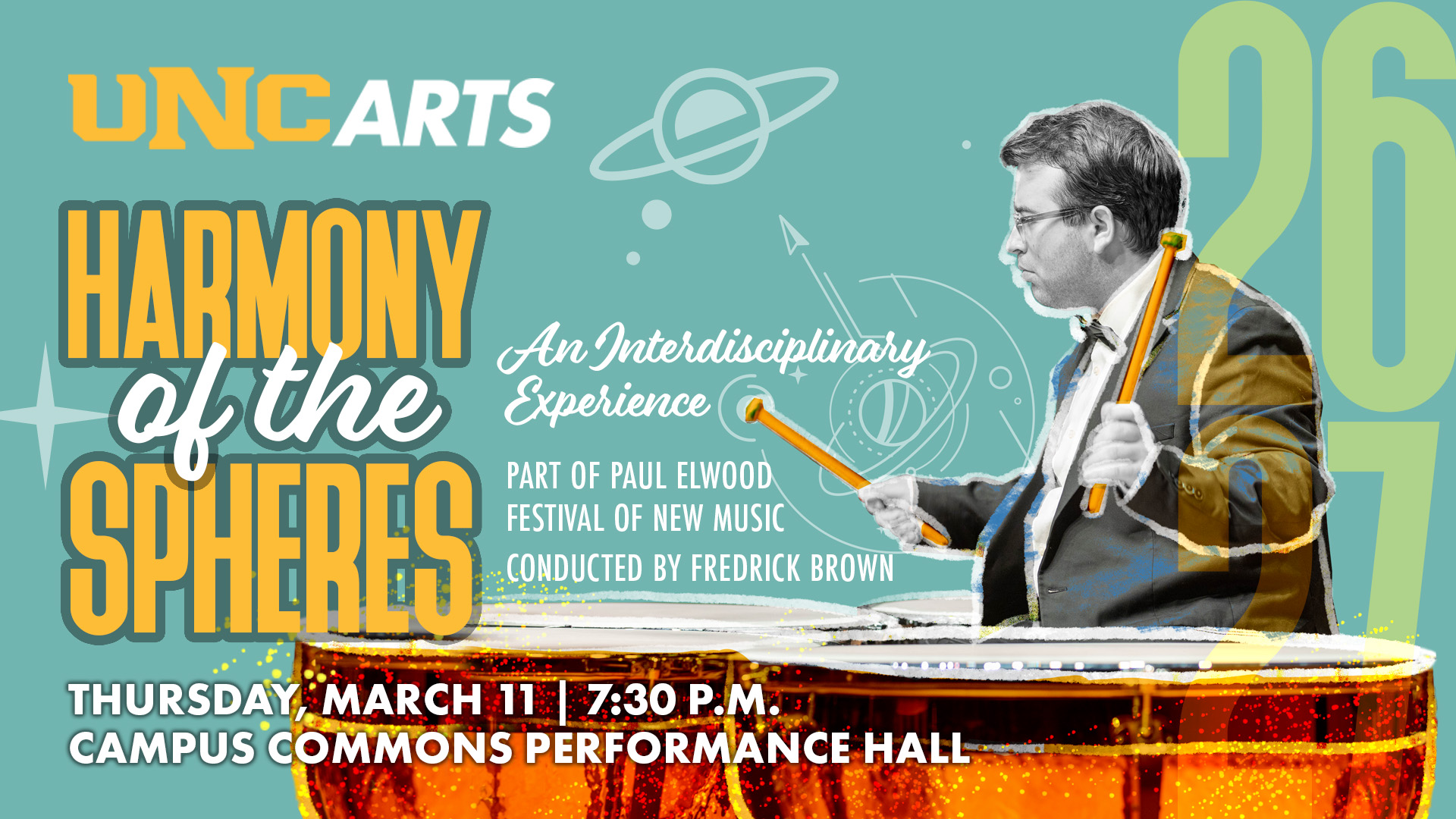 Harmony of the Spheres concert graphic.