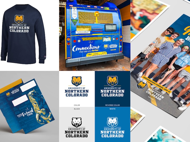 Samples of UNC logos, branded swag a,d marketing materials