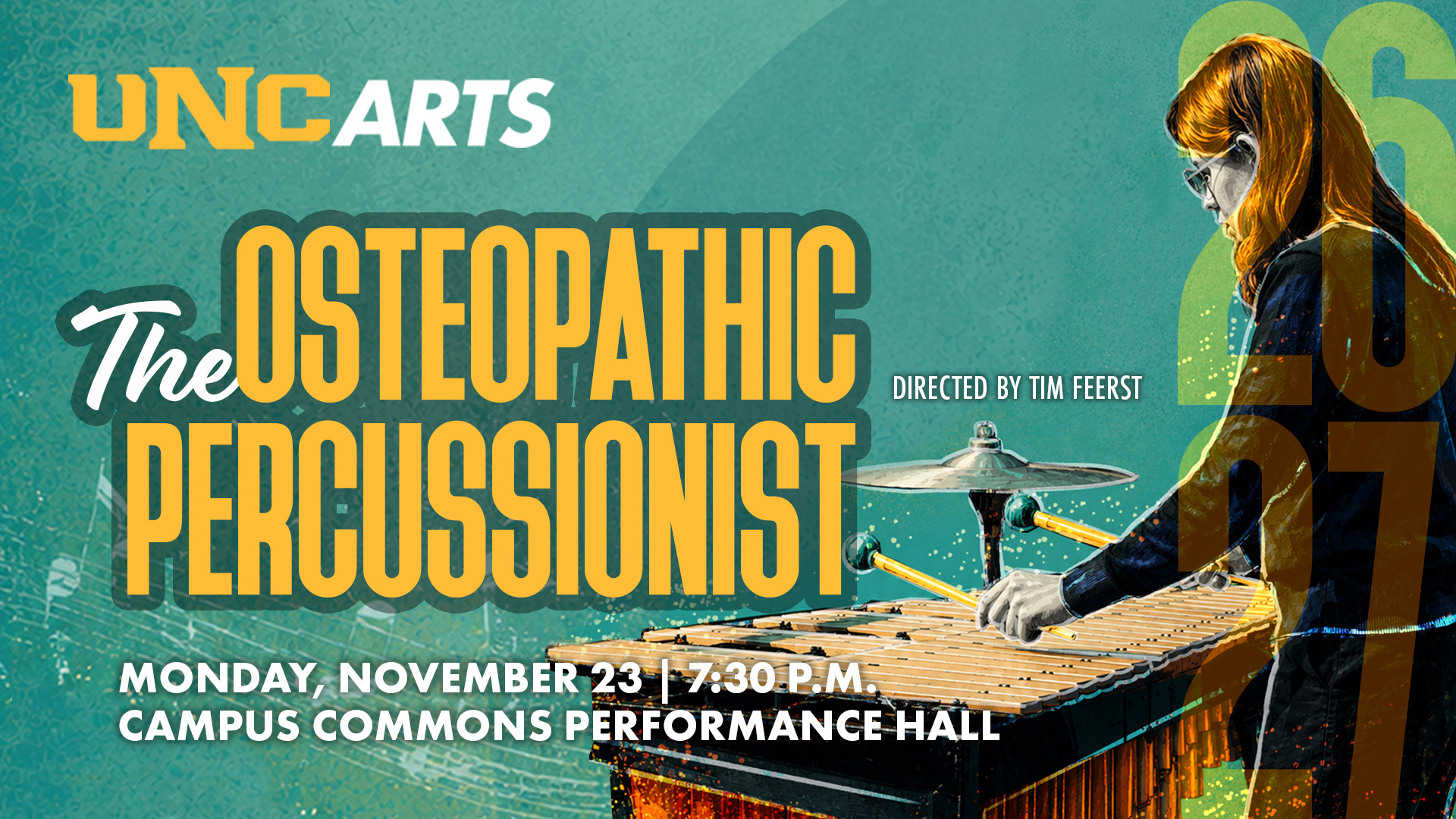 The Osteopathic Percussionist concert graphic.