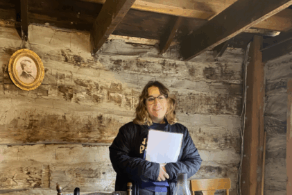 A student at the HIST 492 internship with Greeley Museum