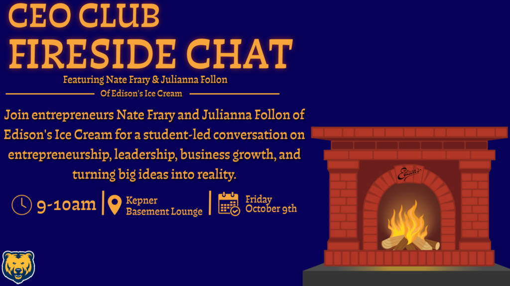 Event graphic for fireside chat.