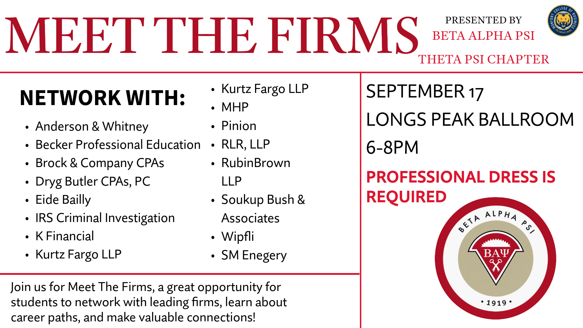 MCB's Meet the Firms event.