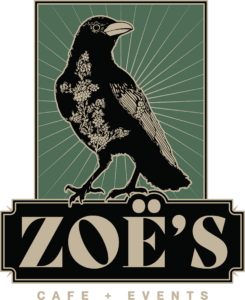 Zoe's Cafe & Events logo.