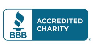 The accredited charity logo for the Better Business Bureau