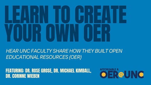 Announcement with dark blue and tan text on a blue background