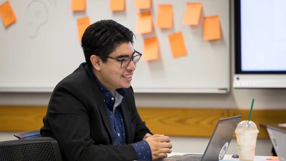 Cumbres student working in class