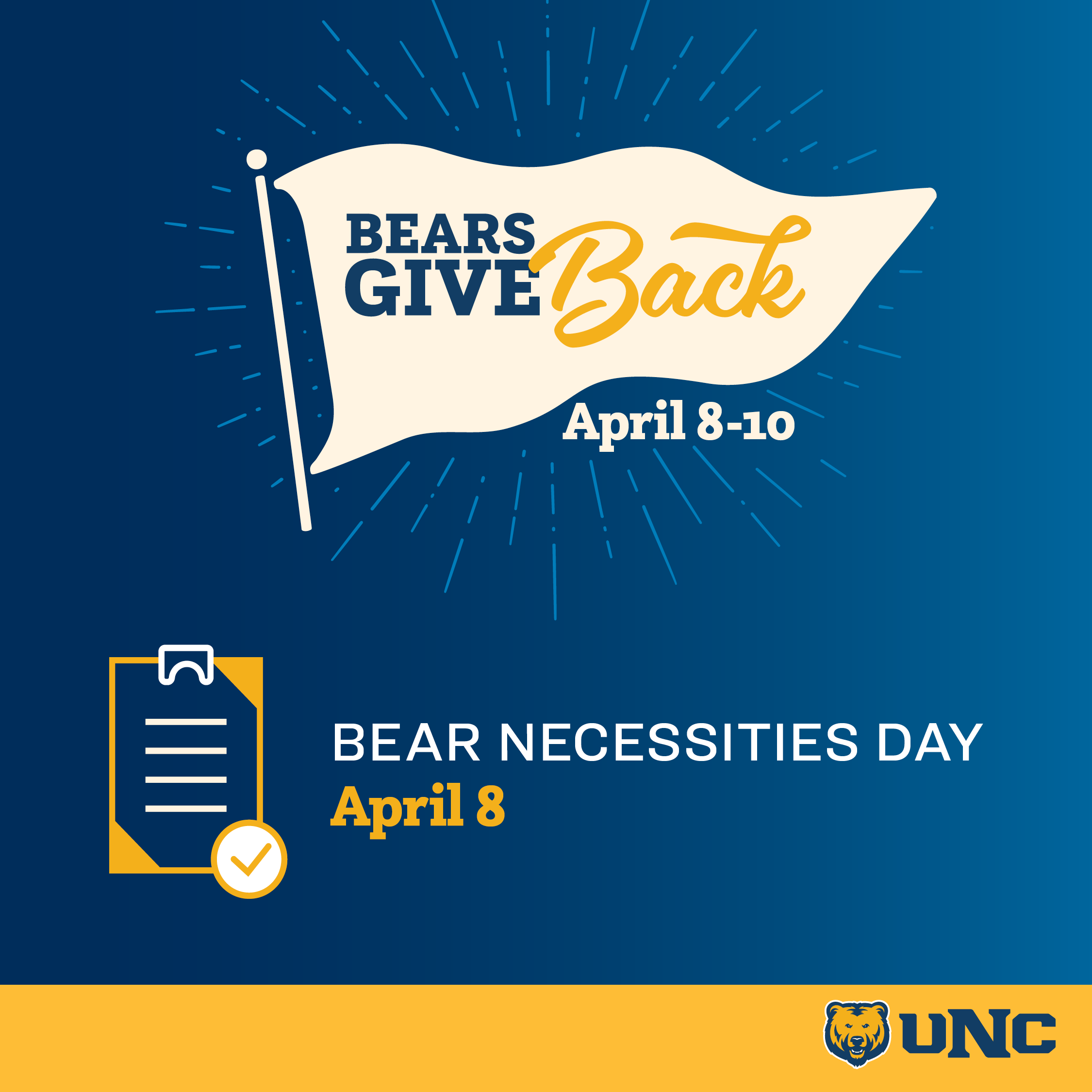 Bears Give Back - Bear necessities day. April 8.
