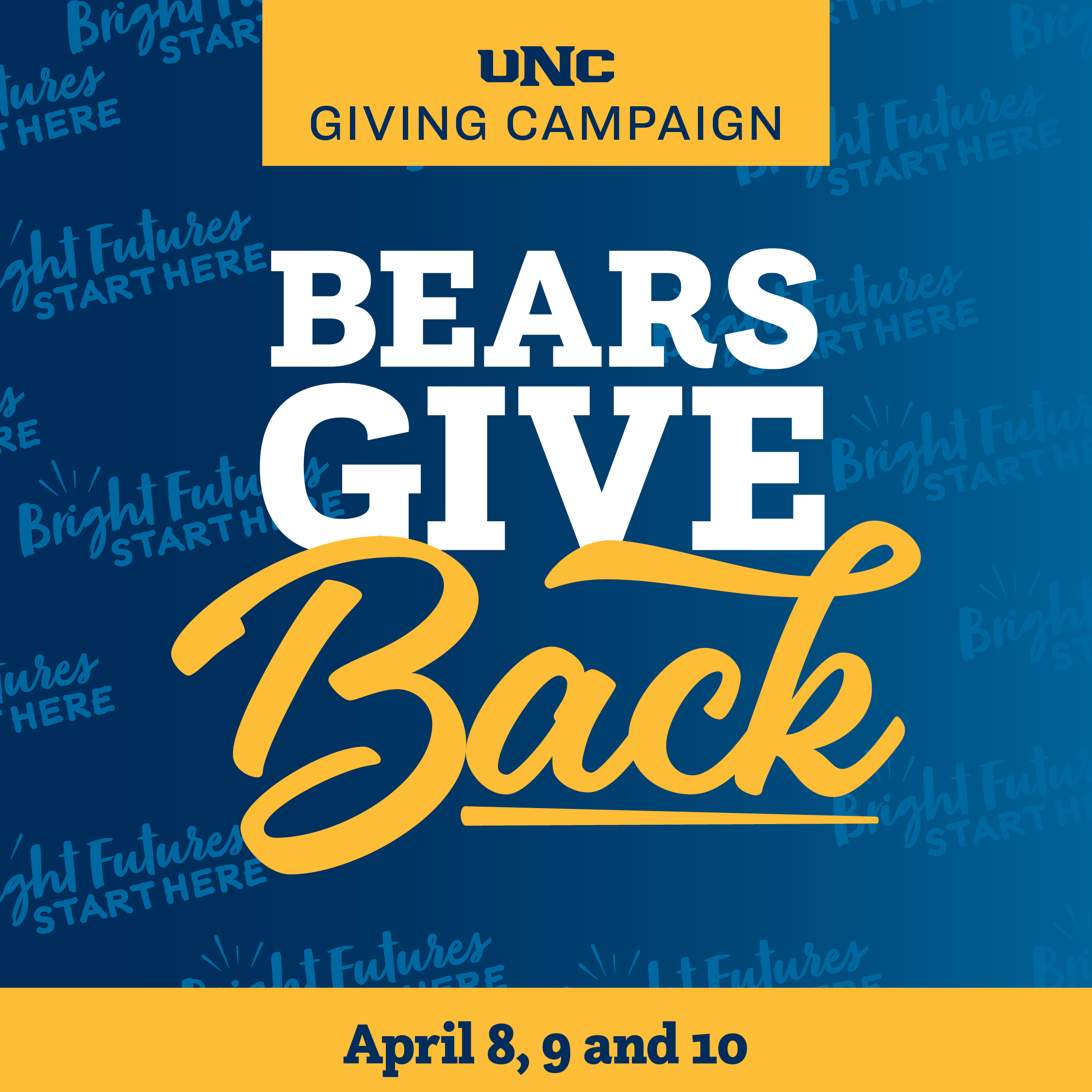 Bears give back April 8, 9, 10th.