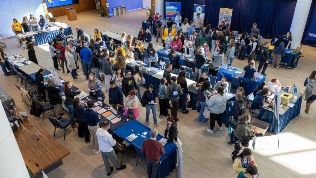 An overhead shot of a fair at the Future Teacher Conference 2026