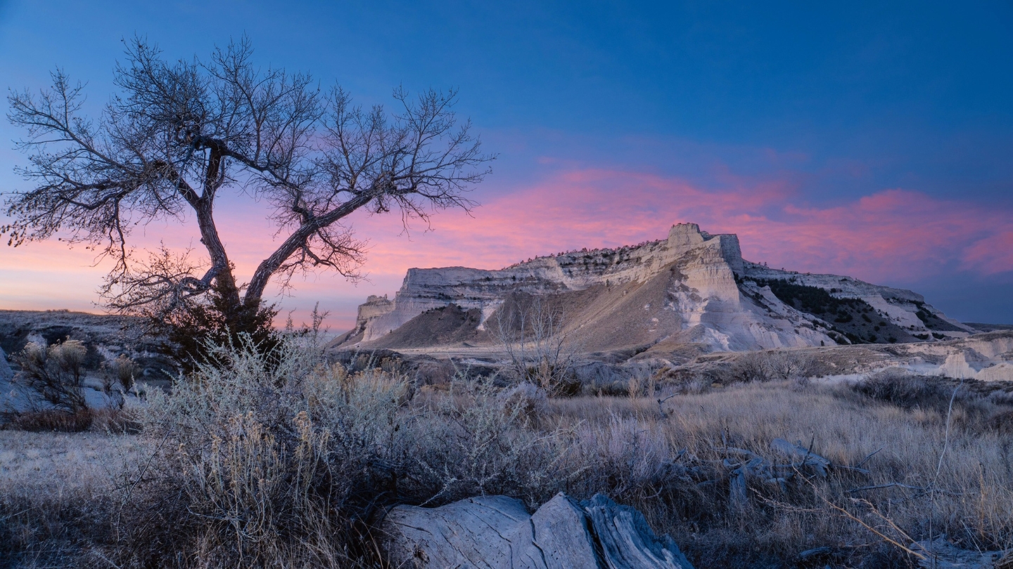 Sunset landscape view of Scottsbluff, Nebraska