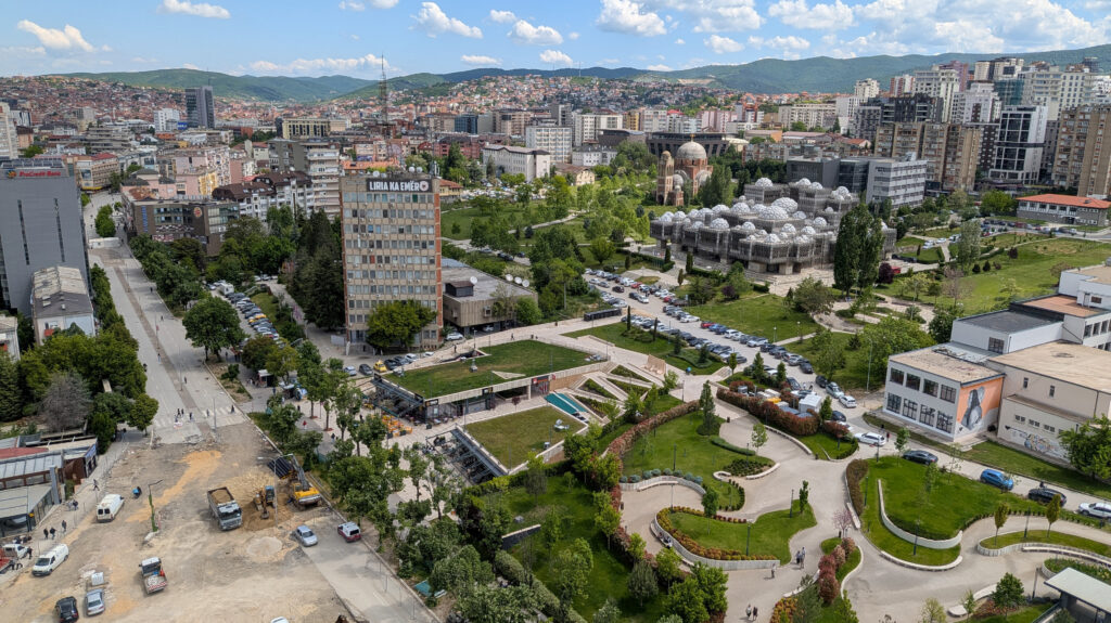 View of Prishtina from the top of the Mother Teresa church