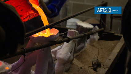 The action of making a sculpture