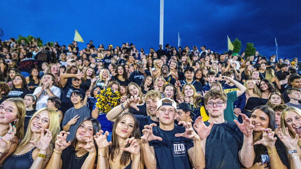 The student section at Nottingham Stadium