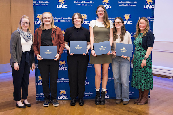 DOGGS students at the Honors Convocation with Professor Jessica Salo