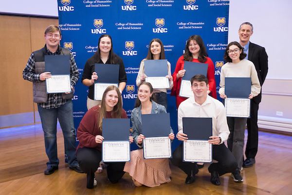 History students at the Honors Convocation with Dr. Aaron Haberman