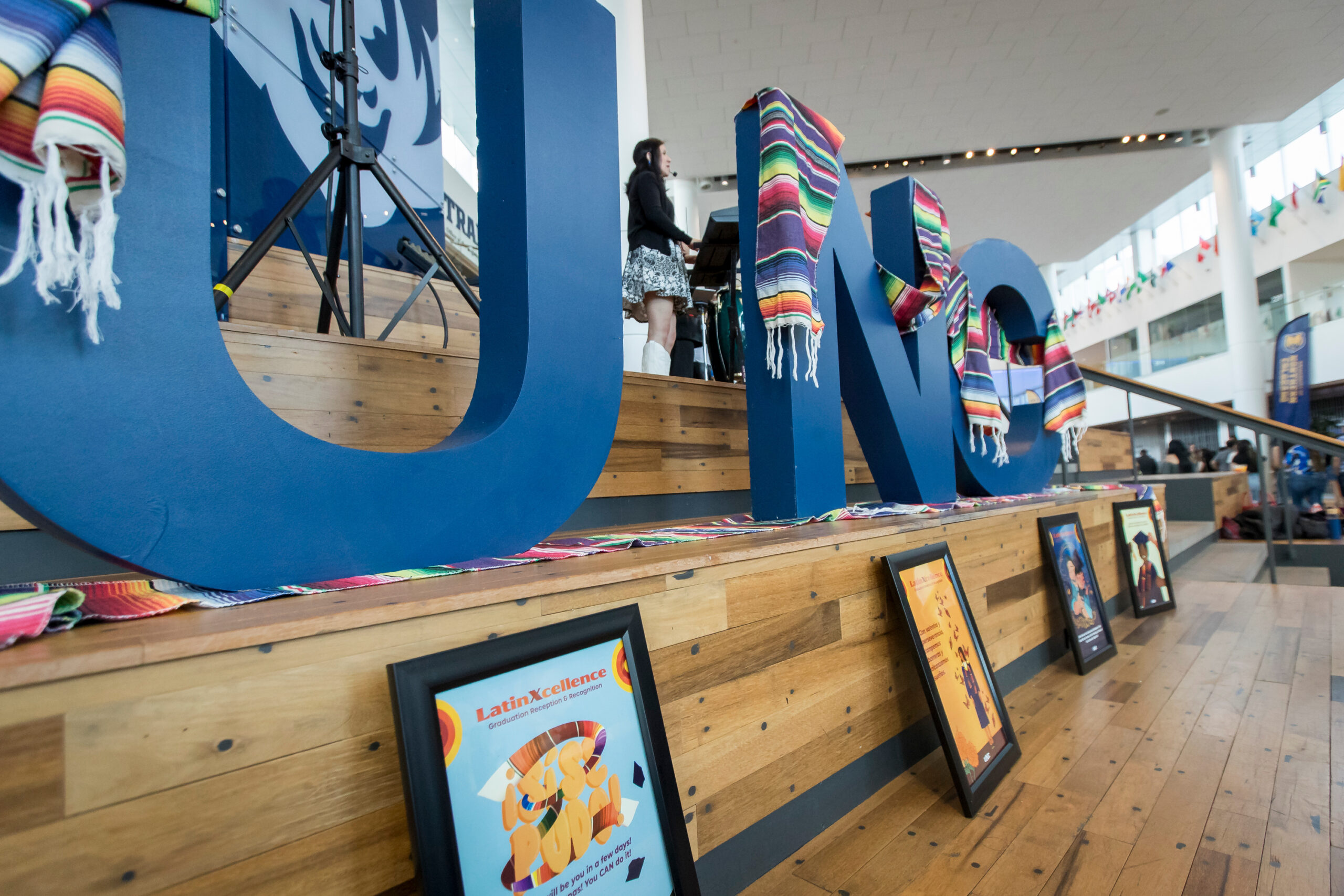 UNC letters decorated in sarape.