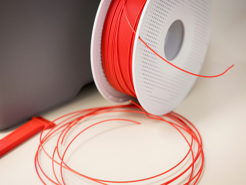 Close up shot of 3D printer filaments