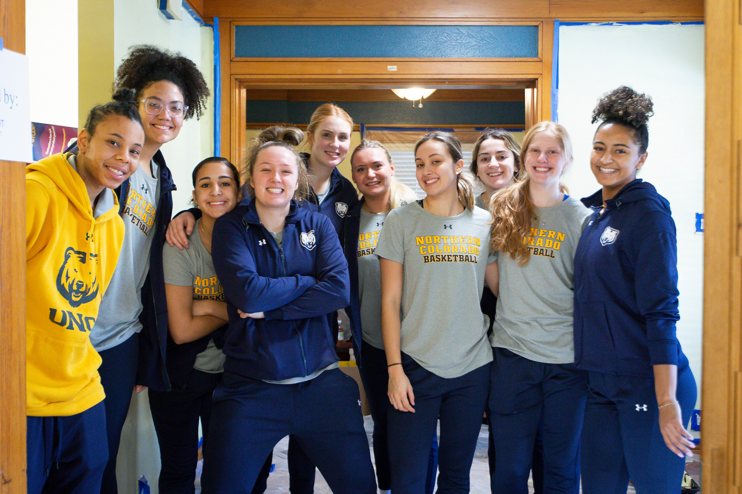 MLK Day of Service, Students at the Garvey house.