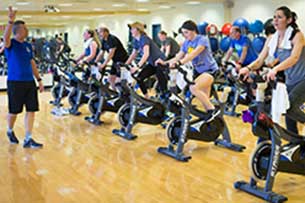 Group Fitness cycling class