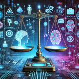 scale with transluscent head on left side and colorful brain on right side
