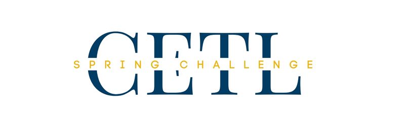 Blue and gold logo that says CETL Spring Challenge