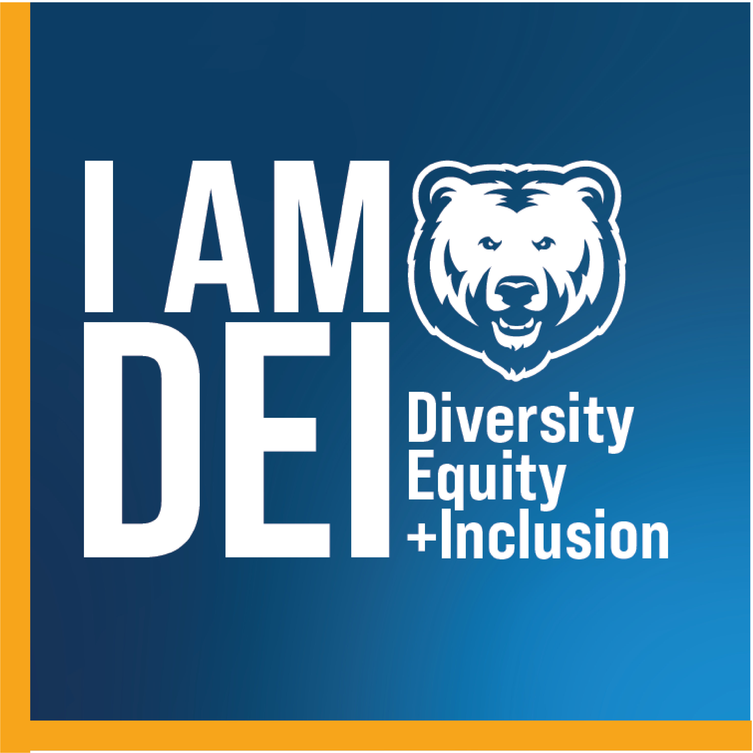 I AM DEI DIVERITY EQUITY AND INCLUSION WITH BEAR HEAD LOGO 