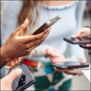image of people on phones