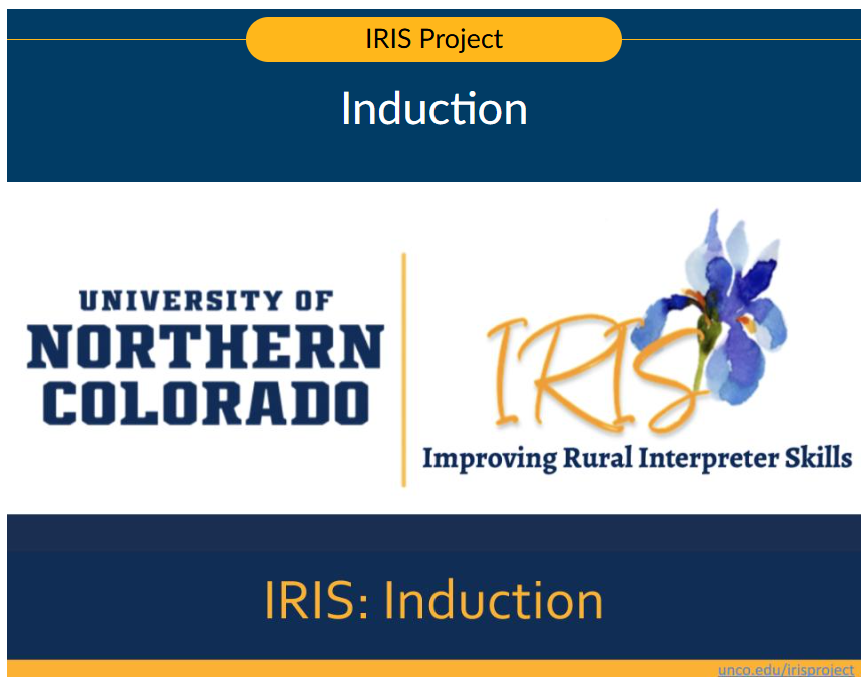 Title slide of IRIS: Induction