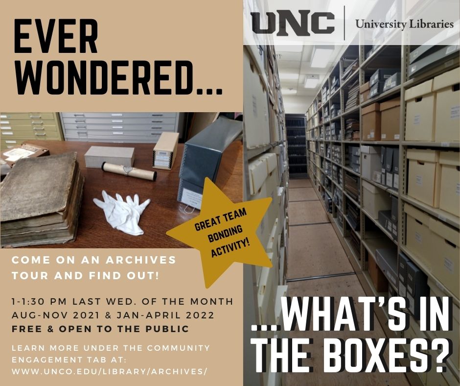 Archives tour, Wednesday March 29, 1p, lower level Michener Library