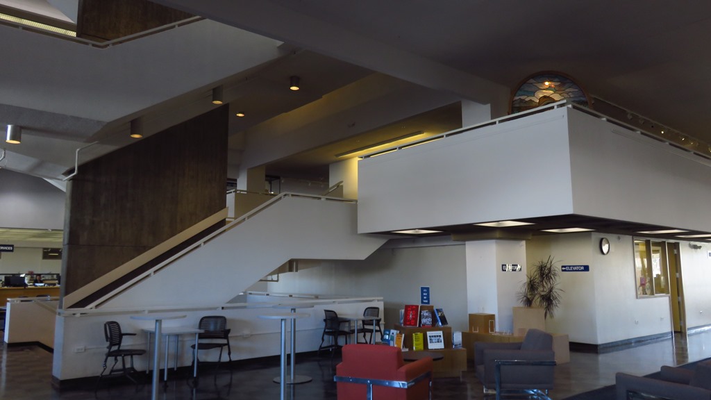 Mezzanine stairwell, Michener Library