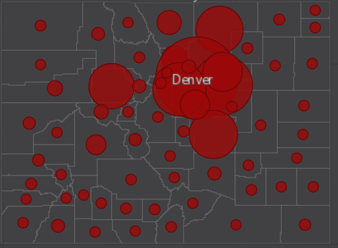 Lee's interactive map of COVID19 in Colorado