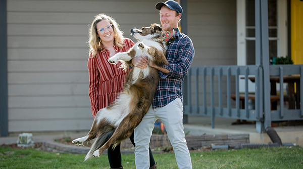 Janel Laza, Luke Longmire with dog